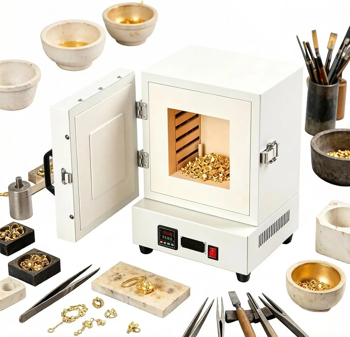 Elektrische oven, 2000 W, bakfuncties met temperatuur- en tijdregeling