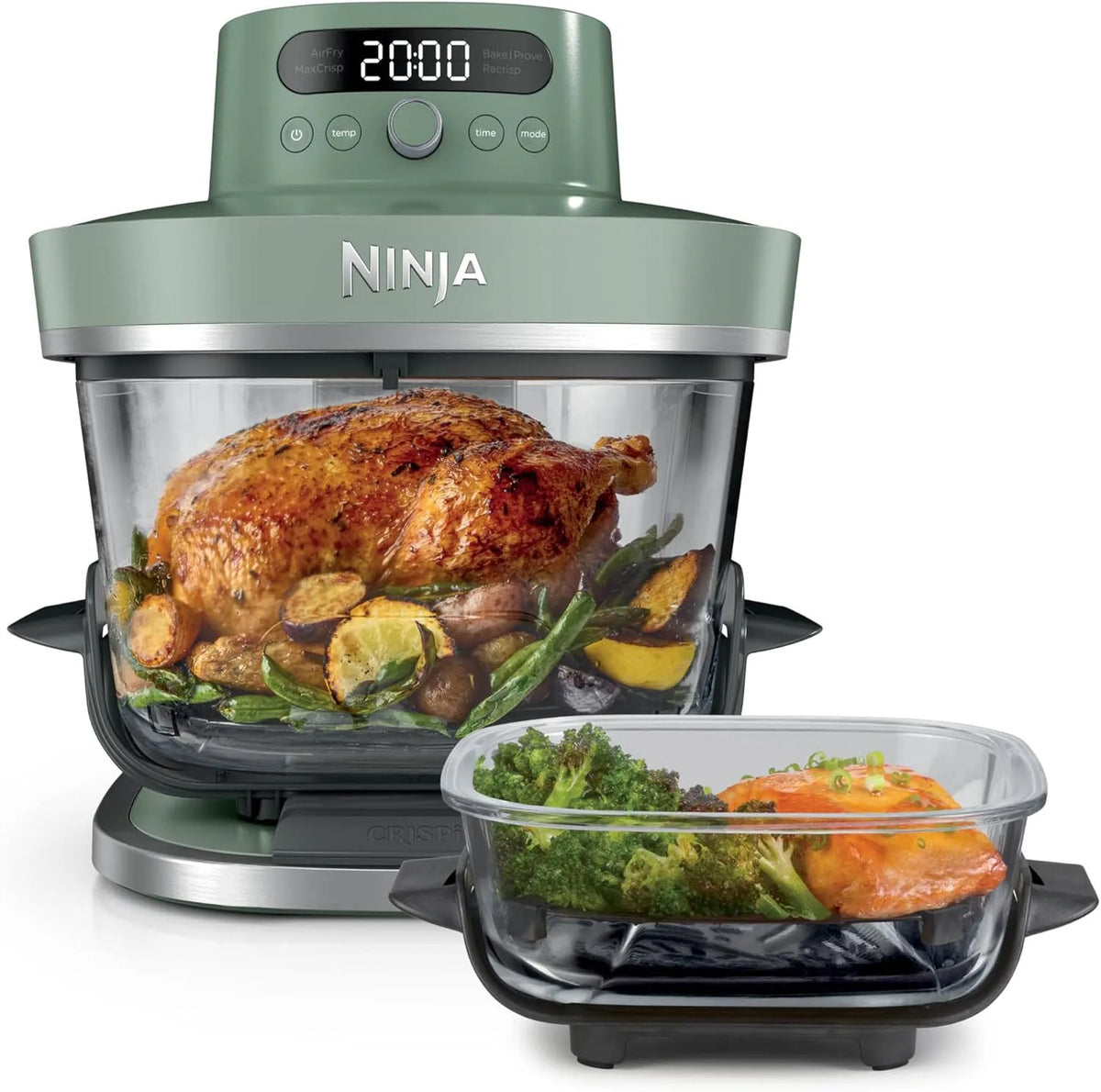 Ninja airfryer, CRISPi PRO XL Glazen, heteluchtcirculatie met kookprogramma's