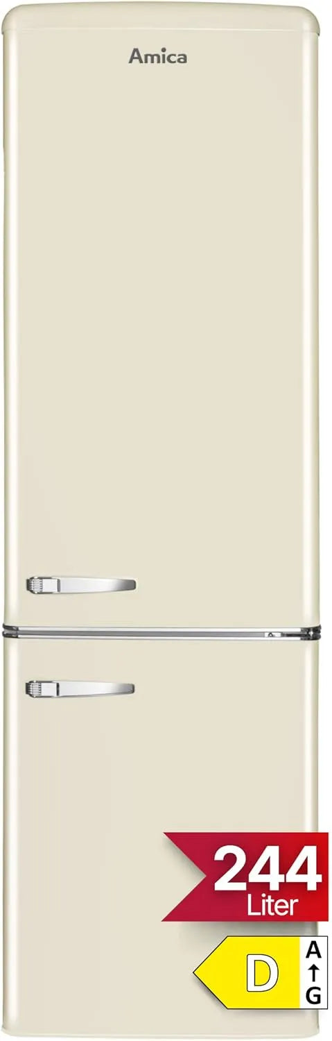 Amica KGCR 387 koel-vriescombinatie, 244 l, 181 cm, 55 cm, 101 B Retro