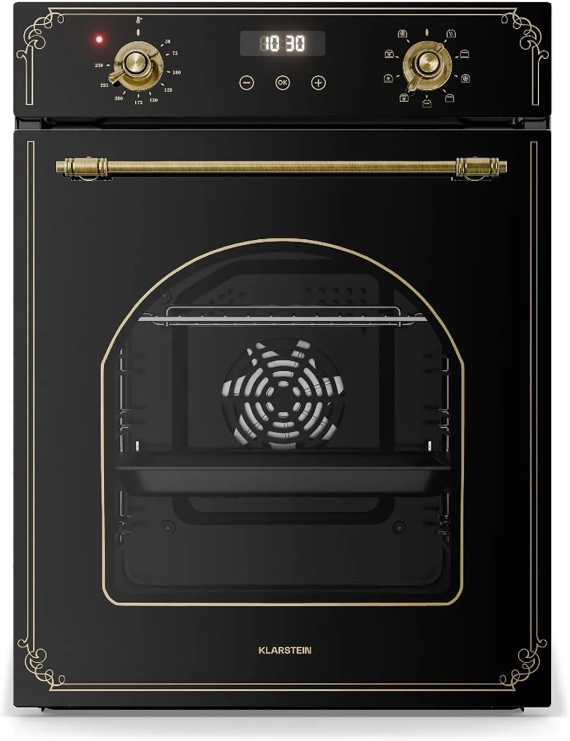 Klarstein elektrische oven, 45 cm, timer, Inbouwoven Elizabeth Slim, digitale timer, zwart glas
