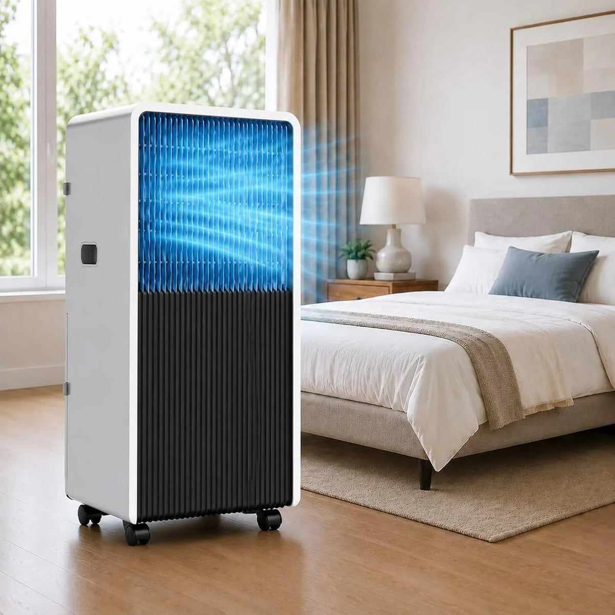 Airconditioner, 12000 BTU, 3200W, stille werking, 12000 BTU mobiele airco, stil ontwerp, 120° brede luchtstroom, compacte ruimtebesparende unit