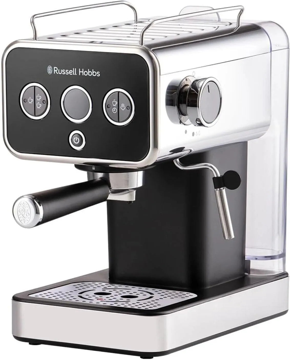 Russell Hobbs espressomachine, 15 Bar, roestvrijstalen behuizing, automatische werking, Distinctions RVS Zwart