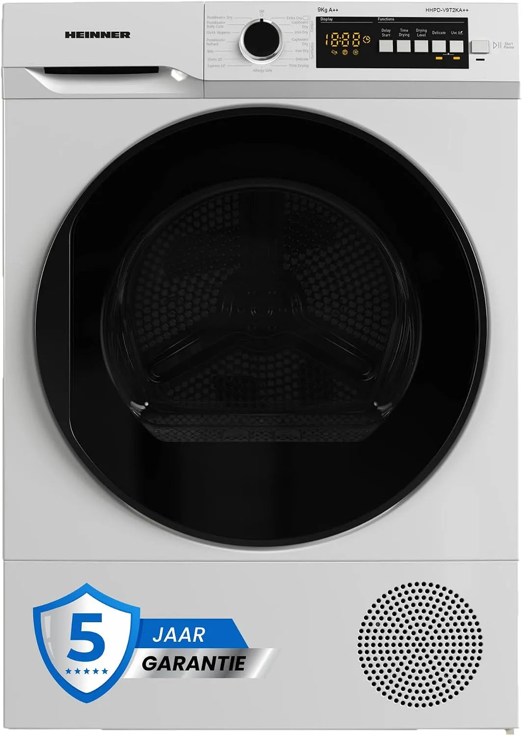 HHPD-V9T2KA warmtepomp, digitaal display, Omkeerbare Deur, ++ droger