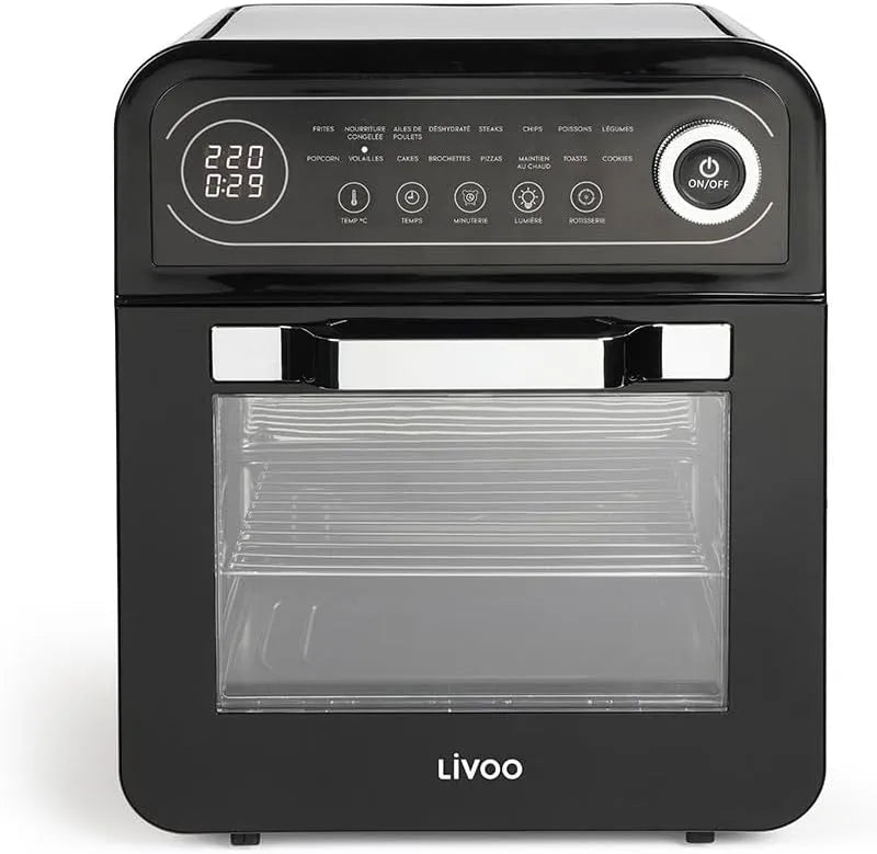 Elektrische oven, 1600w, heteluchtfunctie, Livoo heteluchtoven 12l 1600w zwart doc255