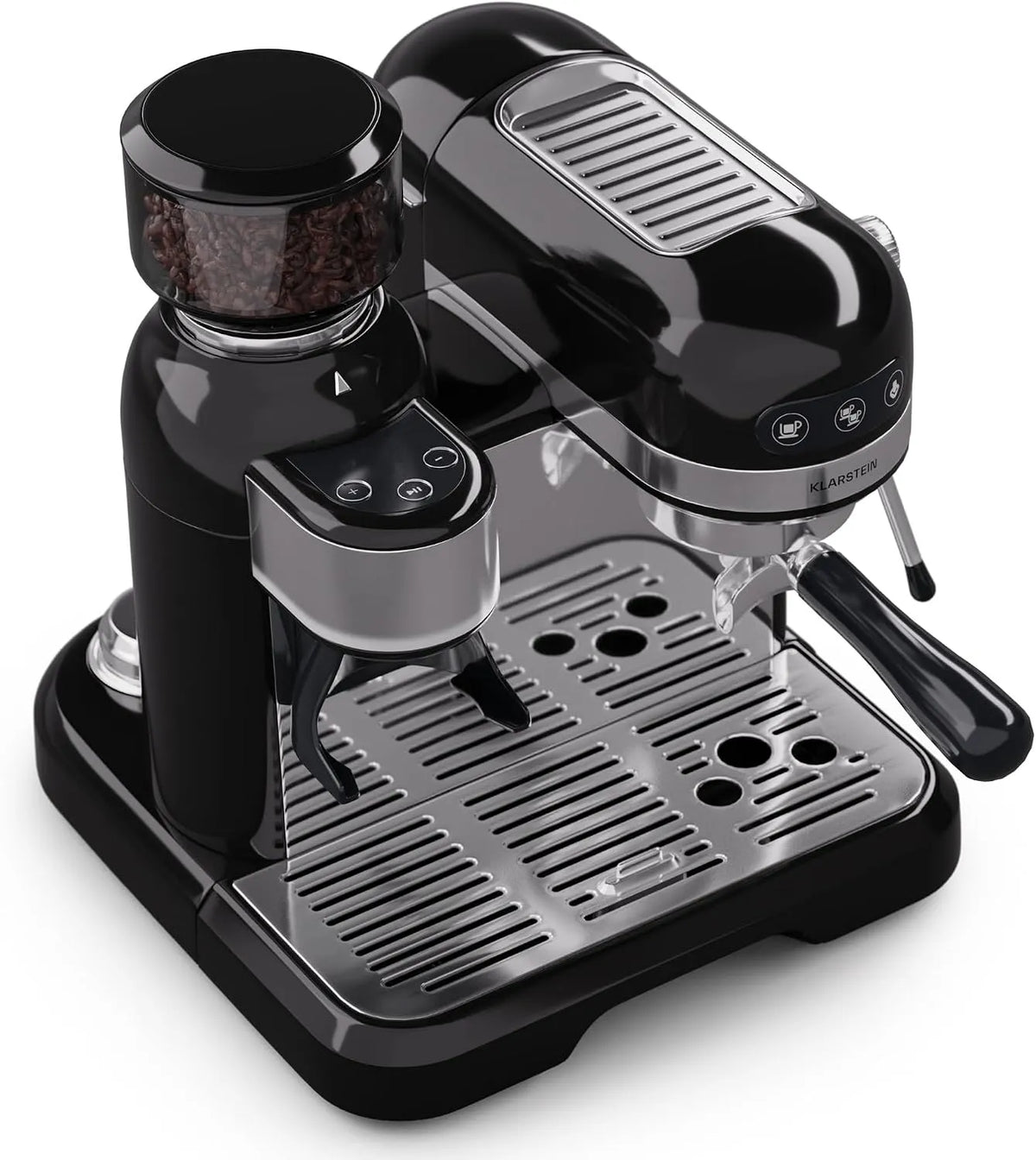 Klarstein espressomachine, 1,4 l, 1550 W, 0,5 l, Espresso zeefhouder met melkopschuimer, retro mini-