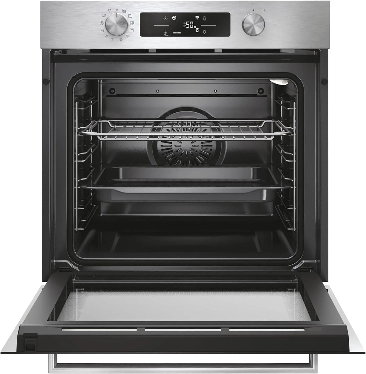 Candy CA6 N3B1HTX elektrische oven, 54,8 cm, 59,5 x 59,5 x 54,8 cm, roestvrijstalen behuizing, Bake 800, pizza-functie, roestvrij staal