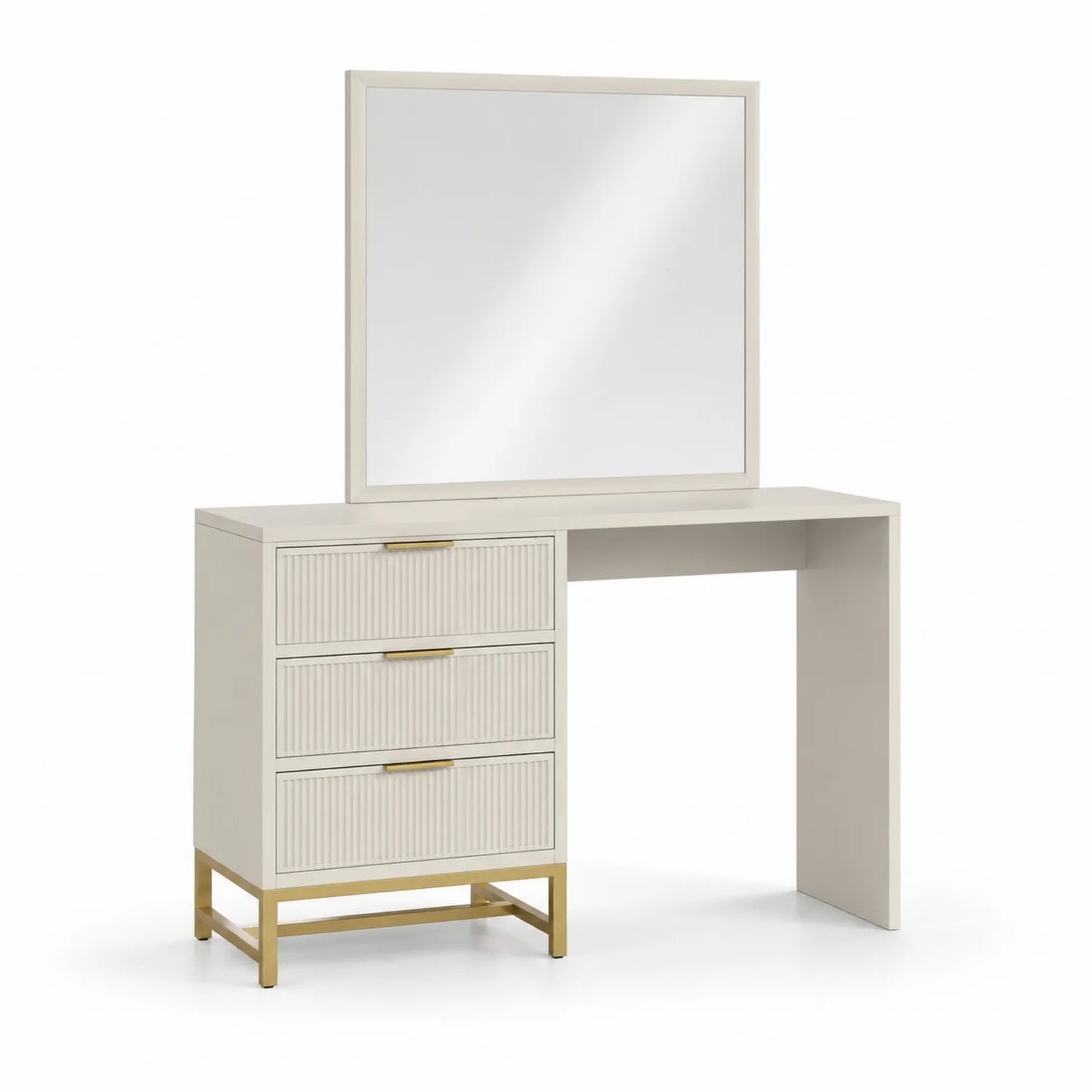 Tocador con espejo de MDF y metal, 120cm x 45cm x 140cm