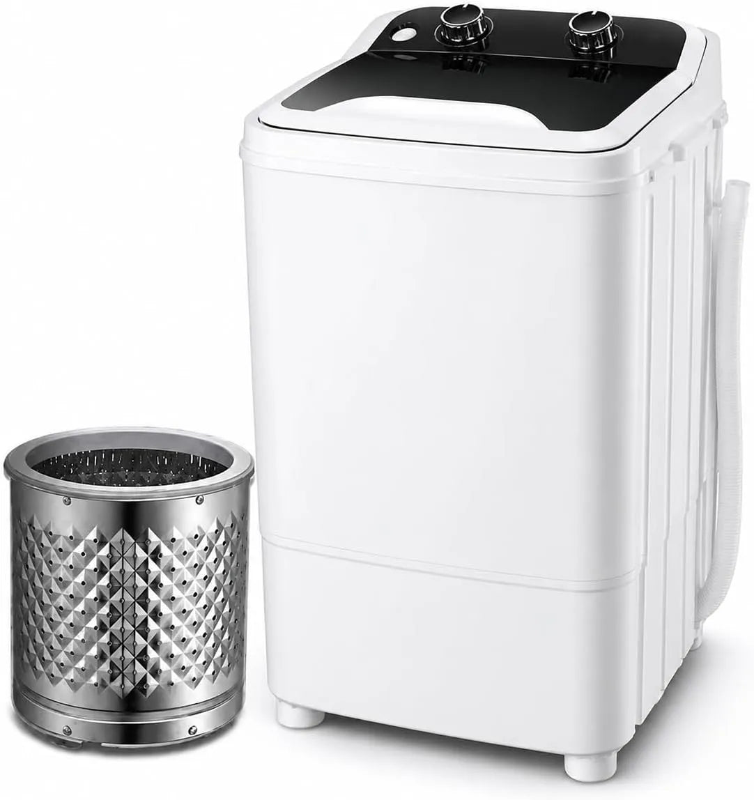 Wasmachine, Draagbare 7kg Enige Bad met Afvoerpomp, wasprogramma's met elektronische bediening