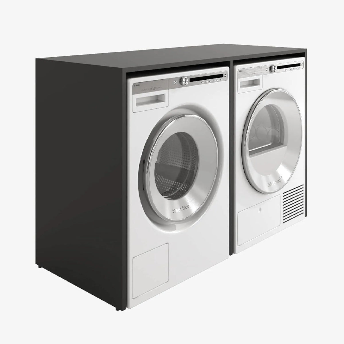 Was-droogcombinatie, 130 cm, 65 cm, PLATAN ROOM Kast voor wasmachine of droger