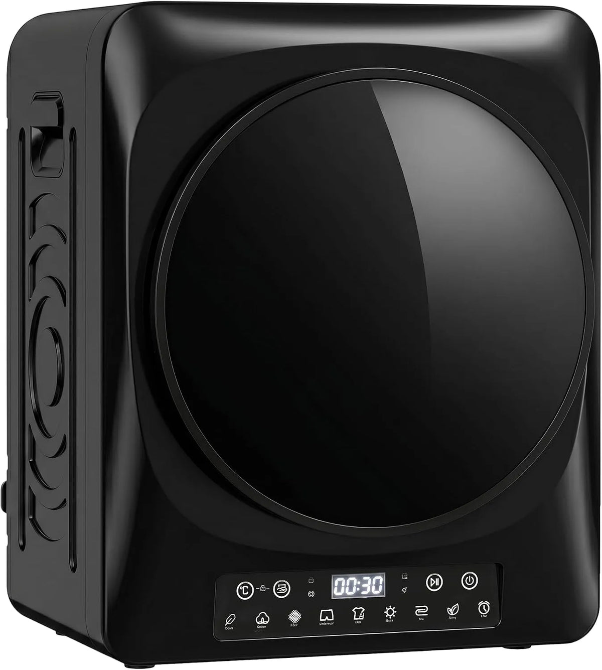Wasdroger, 1000W, 9 programma's, HOMCOM 5 kg Mini afvoerdroger 9 programma's 1000W Zwart