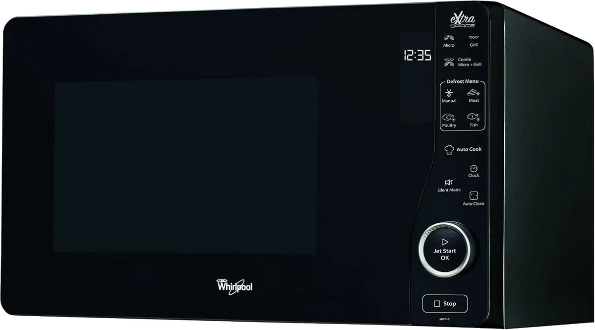 Whirlpool MWF 421 BL magnetron 800 W, zwarte vrijstaande microgolfoven