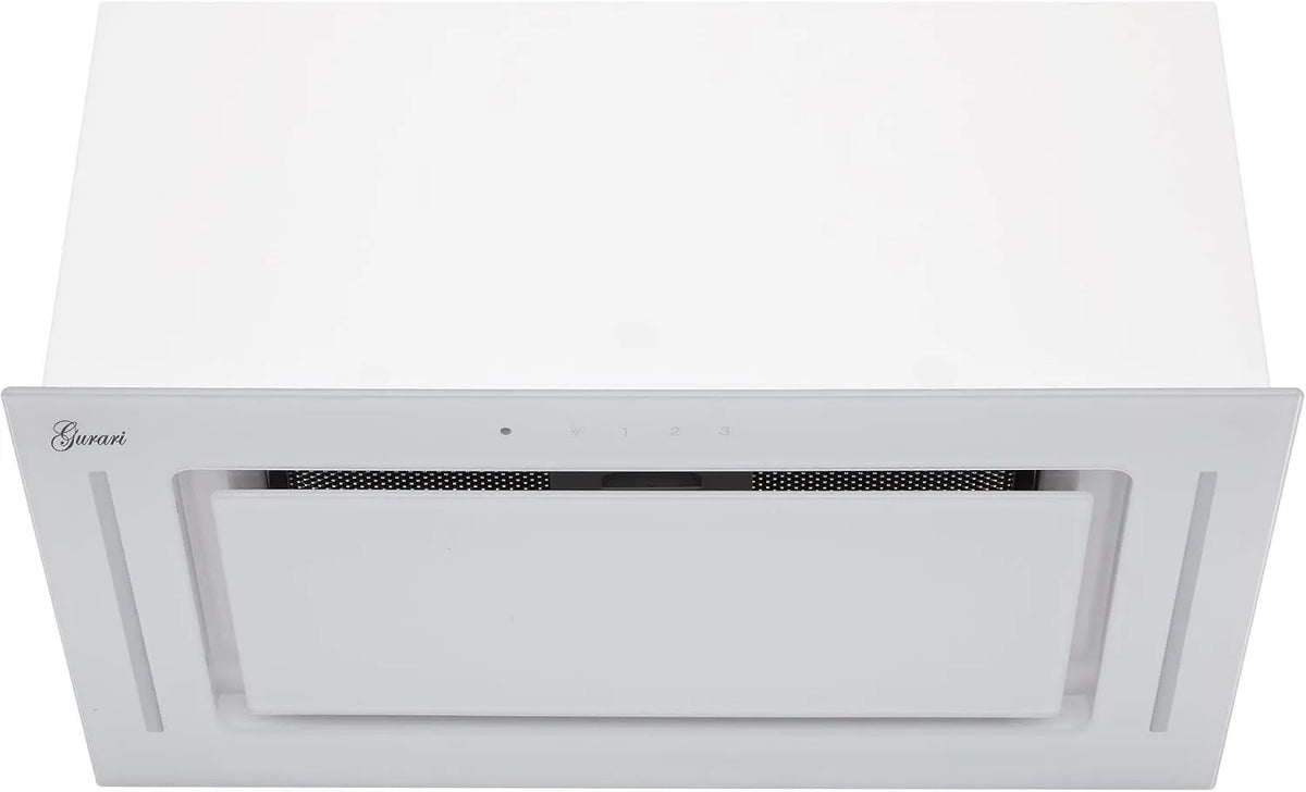 E 217 WH afzuigkap, 1000 m3/h, 52 cm, 3 niveaus, GURARI plafondkap GCH 52 Prime, zeer sterke afzuiging, afzuiglucht/gerecyclede lucht