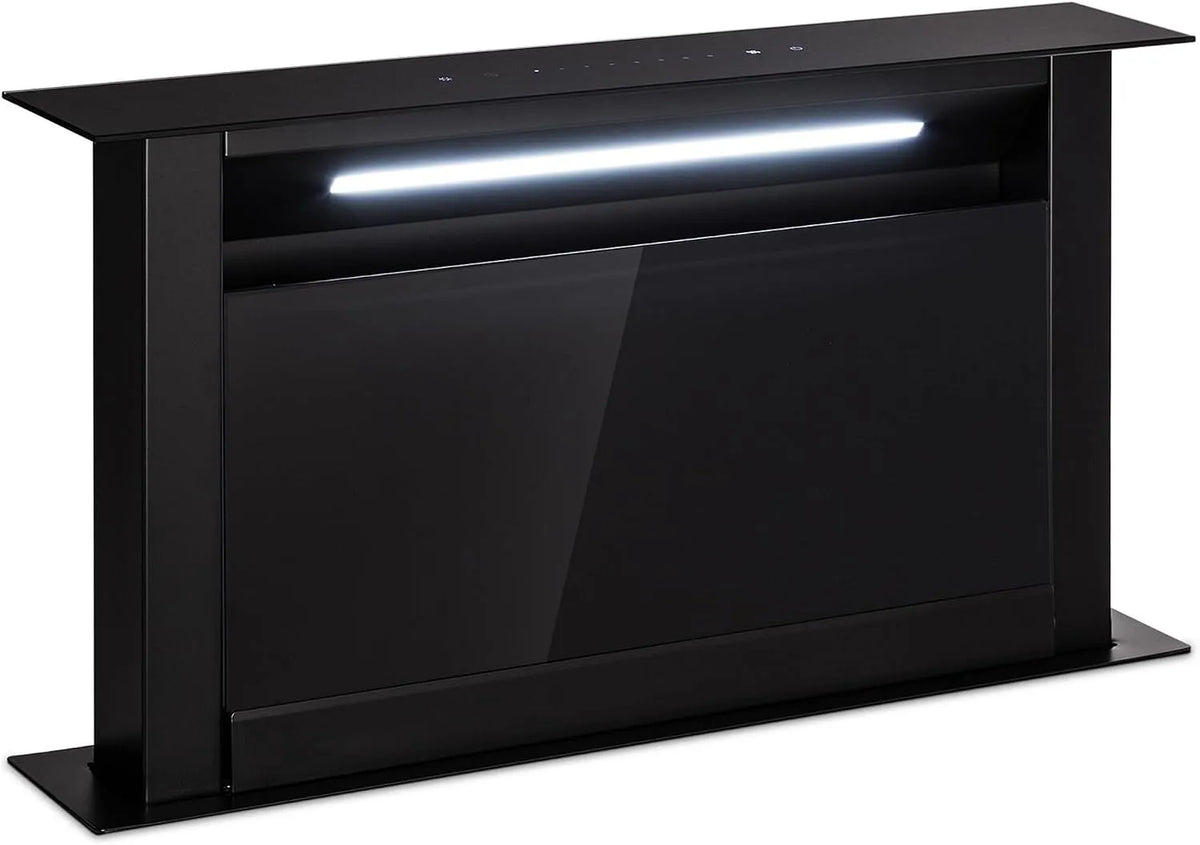 Klarstein afzuigkap, 90 cm, timer, stille werking, Downdraft 90 cm, Uitschuifbare Afvoer/Recirculatie, 714 m3/u met Boost-modus