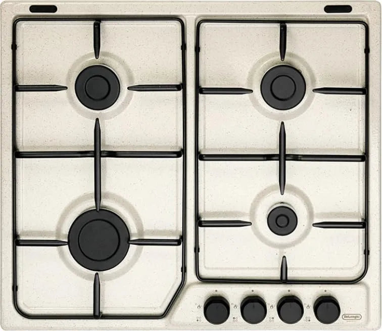 Gaskookplaat, 60CM 4F G.SMALTATE SABBIA, afzonderlijk regelbare gasbranders