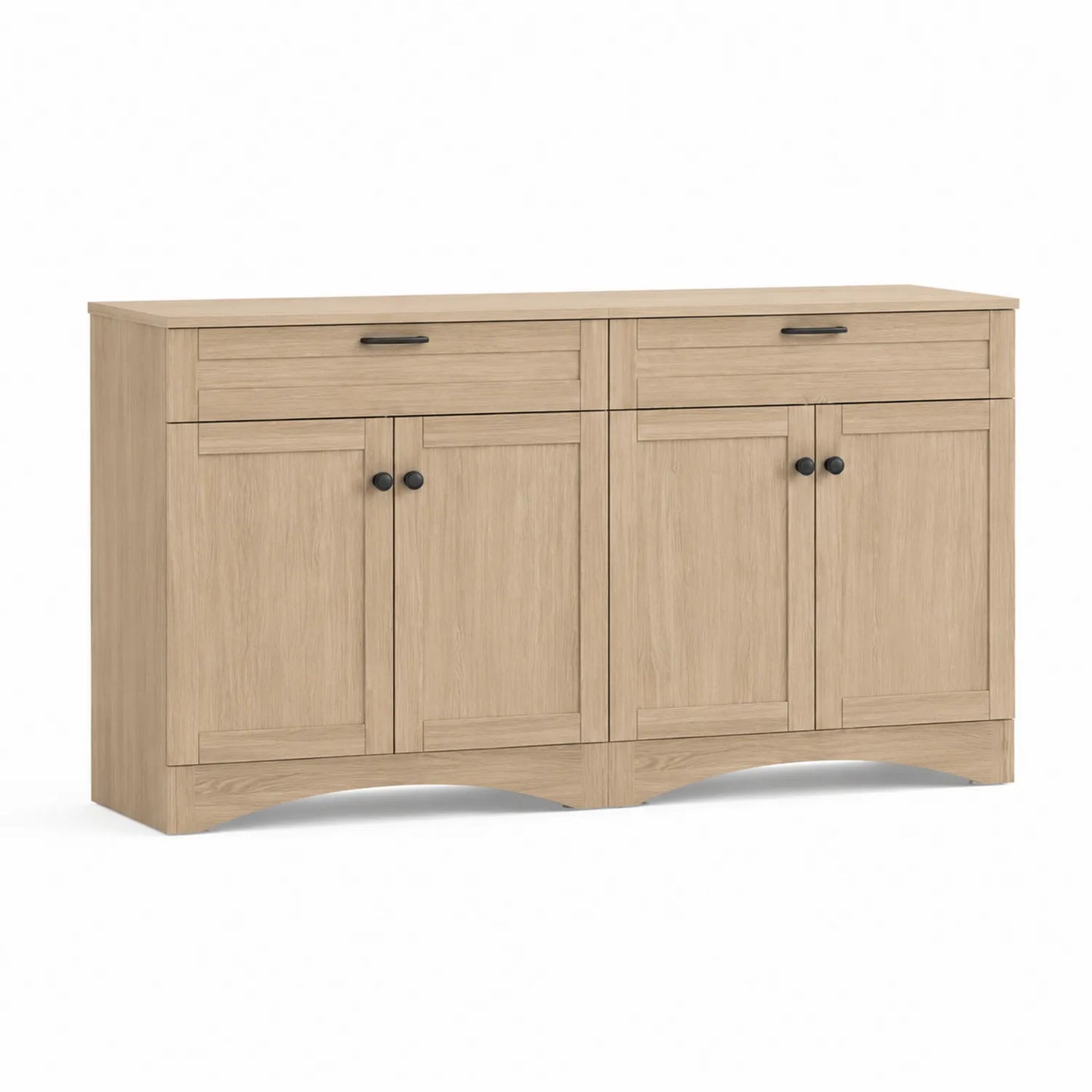 Aparador de Madera con 4 Puertas y 2 Cajones 120x40x85 cm