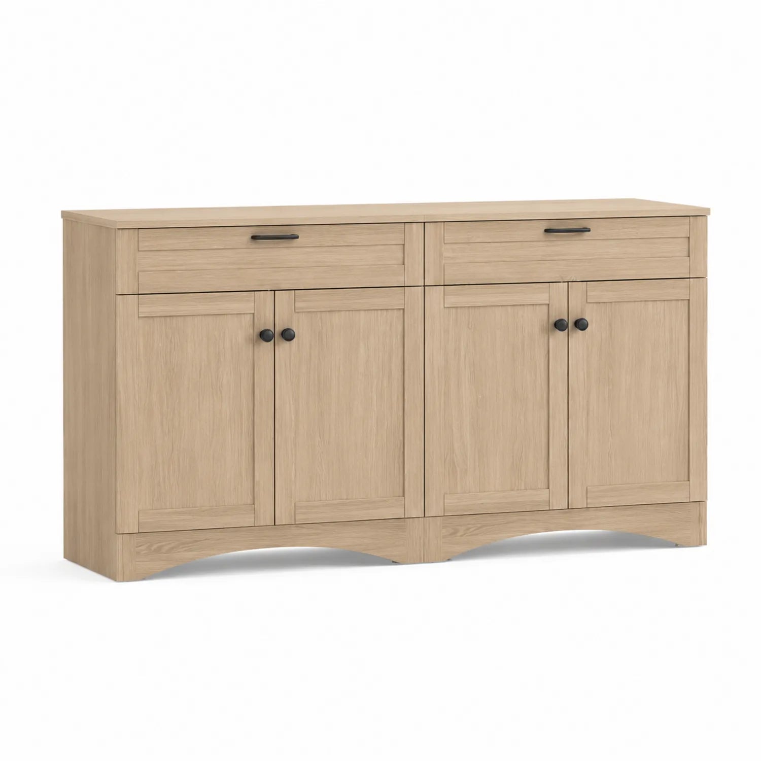 Aparador de Madera con 4 Puertas y 2 Cajones 120x40x85 cm