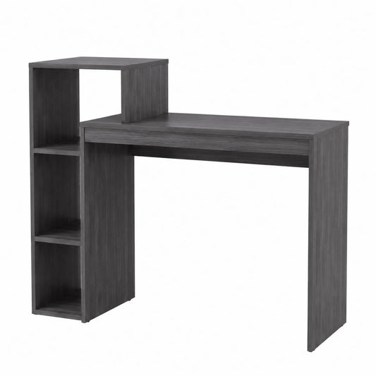 Escritorio de Madera con Estantes Integrados Gris