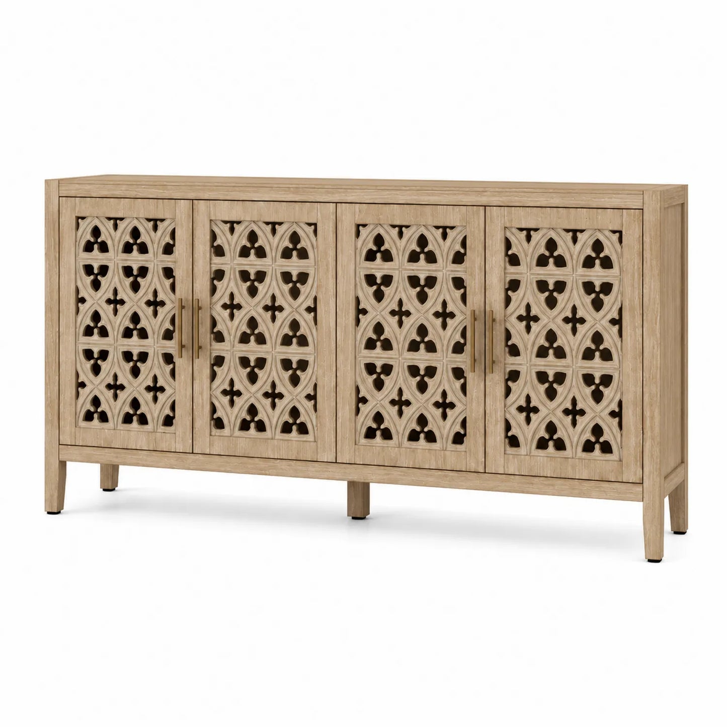 Aparador de Madera con Puertas Decorativas 160x40x80 cm