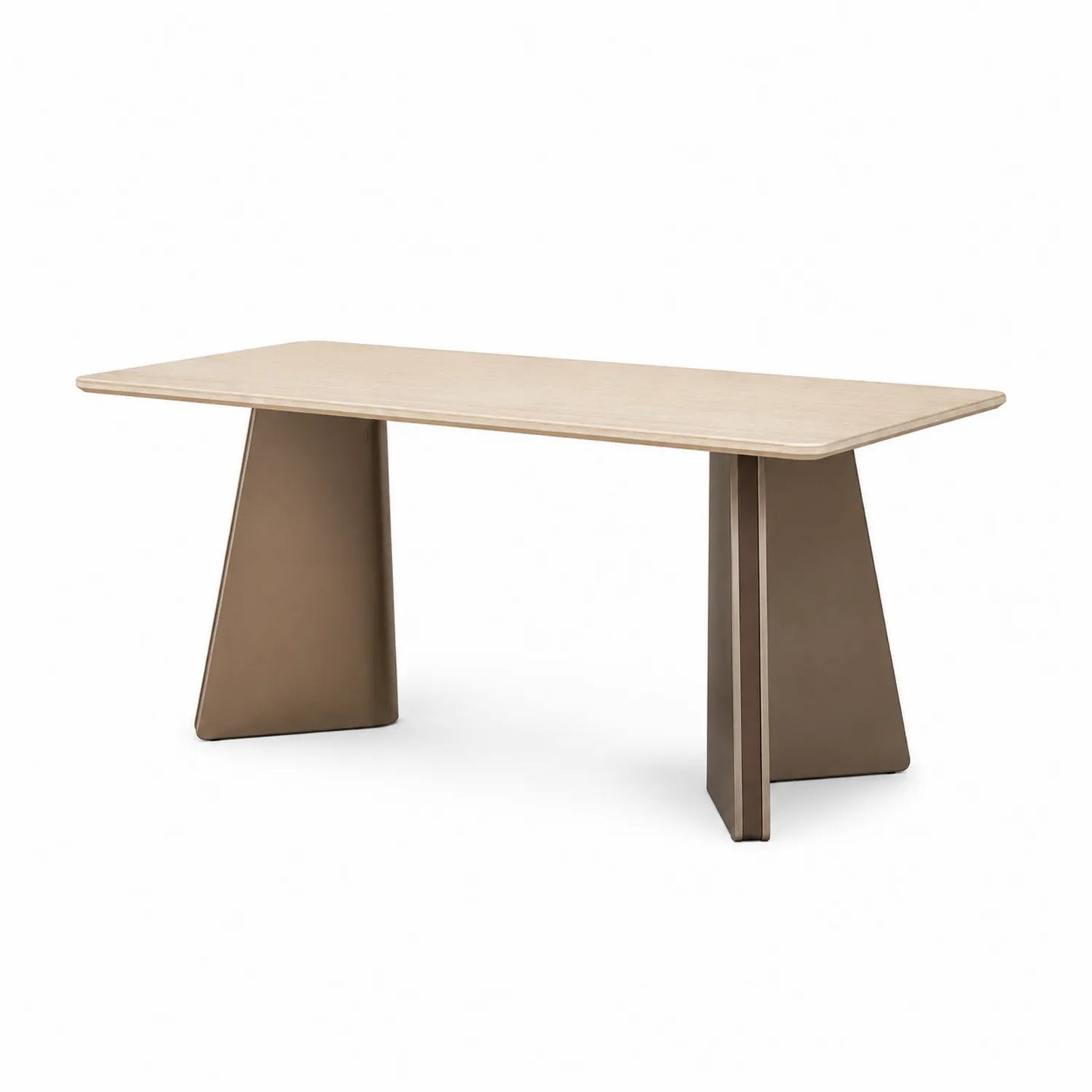 Mesa de comedor rectangular de madera contrachapada y metal 180x90x75 cm Beige/Marrón