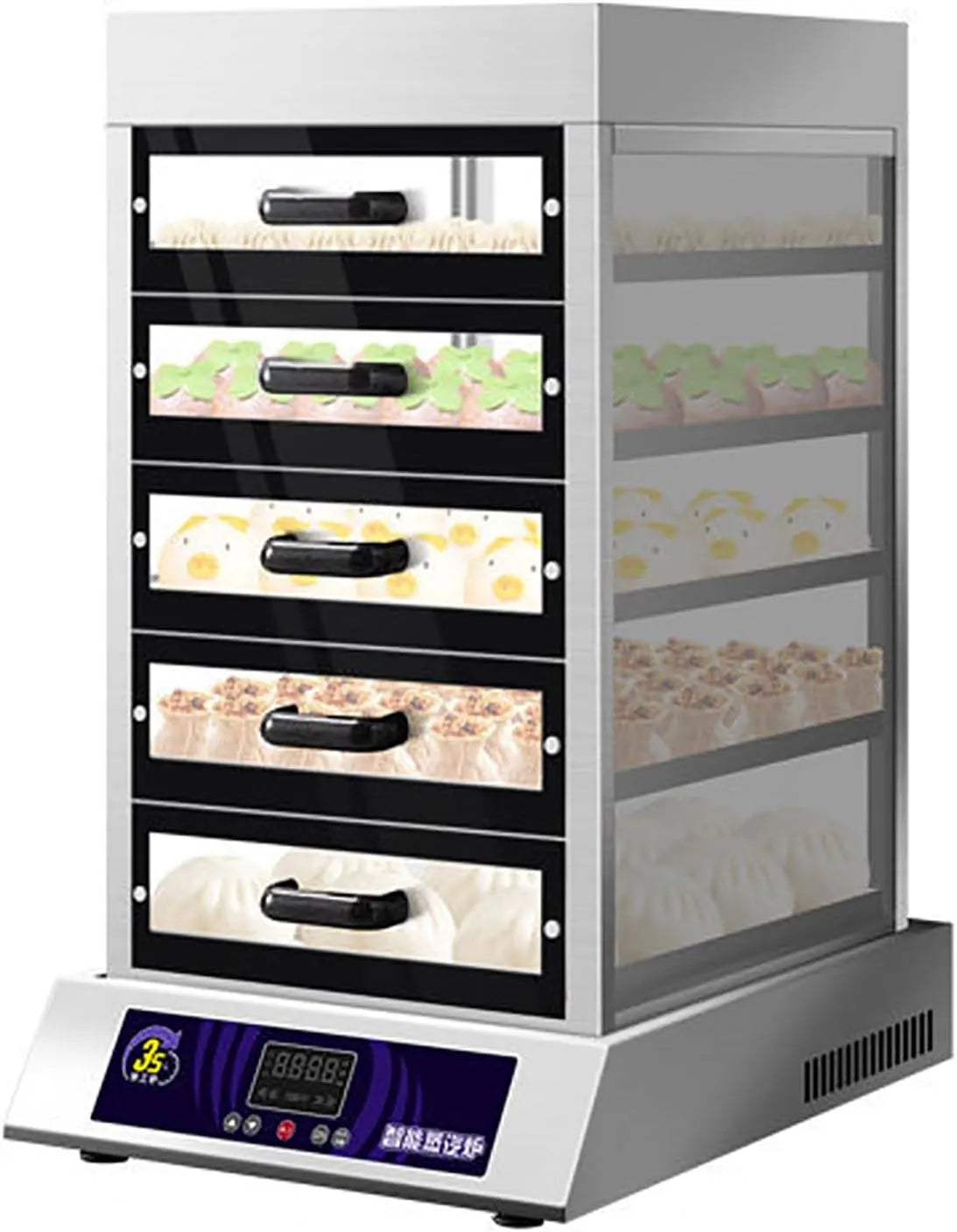 Elektrische oven, timer, automatische werking, Commerciële Elektrische Stoomoven Met 5 Lagen, 3 KW Hoog Vermogen, Automatische Uitschakeling