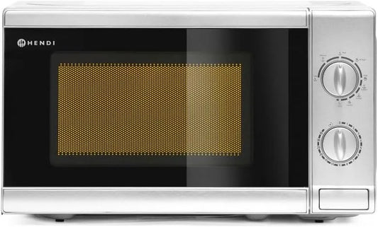 230V/1050W magnetron, HENDI met grill, glazen draaiplateau, max. diameter bord: 255mm, ingangsvermogen, roestvast staal, 440x330x259mm