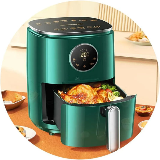 Airfryer, 6,0 l, automatische werking, Home Multifunctionele elektrische friteuse Automatische Slimme elektrische oven, kleur: groen