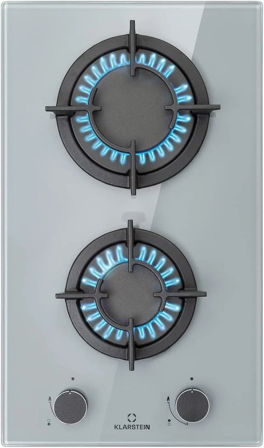 Klarstein gaskookplaat, Firetale 2 Pits 30cm Grijs, afzonderlijk regelbare gasbranders