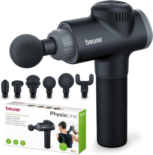 Beurer MG 180 massagepistool, 6 opzetstukken, 4 intensiteitsniveaus voor gerichte spiermassage