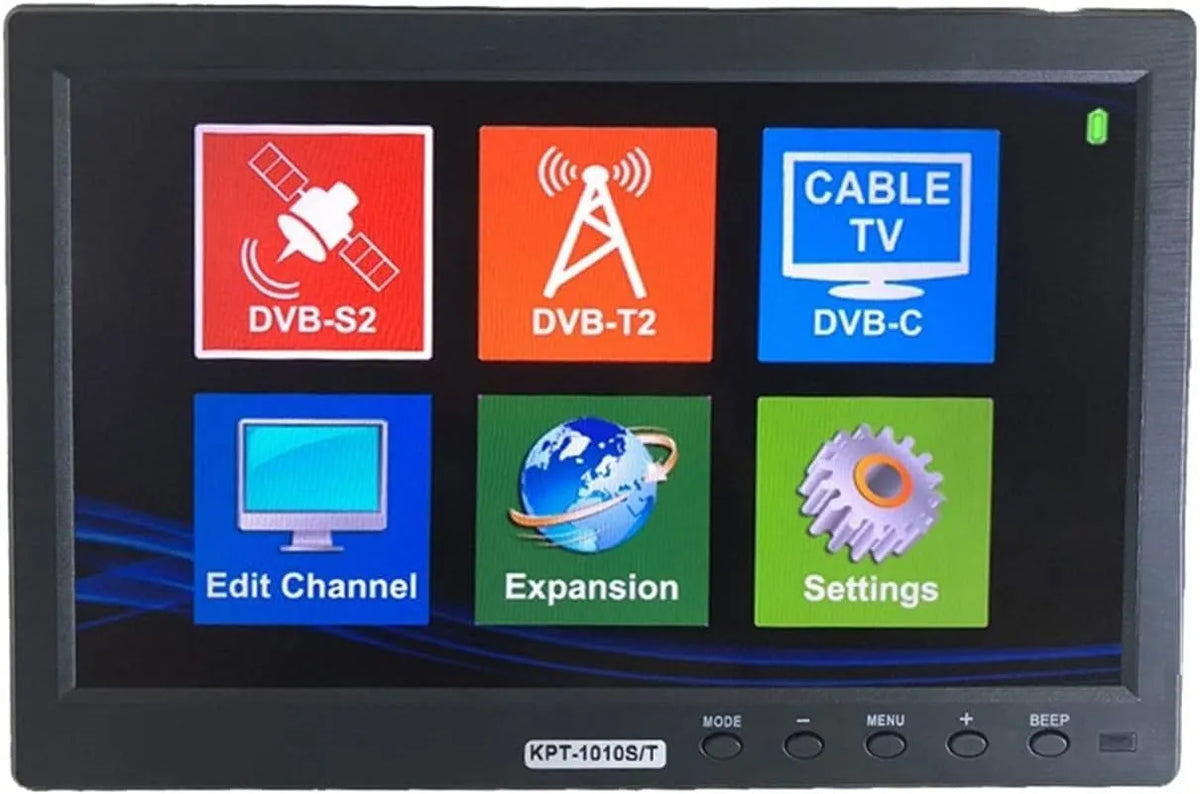 DVB-S2 DVB-T2 satellietmeter, 10.1 Inch, digitaal display, digitale signaalmeting voor DVB-S2, DVB-T2 en DVB-C ontvangst
