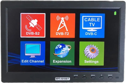 DVB-S2 DVB-T2 satellietmeter, 10.1 Inch, digitaal display, digitale signaalmeting voor DVB-S2, DVB-T2 en DVB-C ontvangst