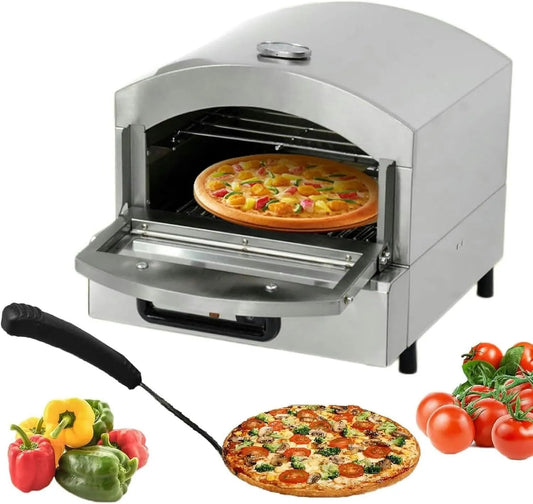 Pizzaoven, roestvrijstalen behuizing, Commerciële Pizza Oven Aanrecht, Roestvrij Staal Elektrische Pizza Oven Met Planken