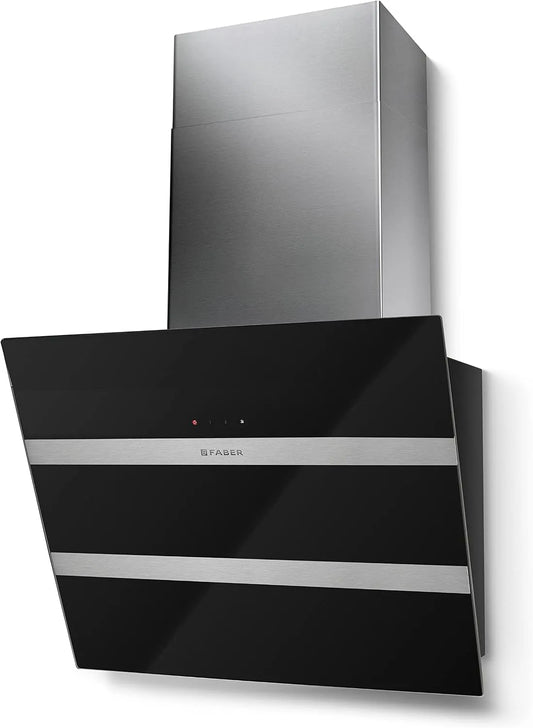 EV8 afzuigkap, 55 cm, FABER STEELMAX LED BK/X A55 voor keuken, wandmontage met ledverlichting en terugloopfunctie met filter voor actieve koolpen