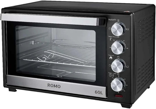 Elektrische oven, 2500 W, 60 min, 40 cm, roestvrijstalen behuizing, timer, timer met uitschakeling 60 min. roestvrij staal, 61 x 41 x 40 cm