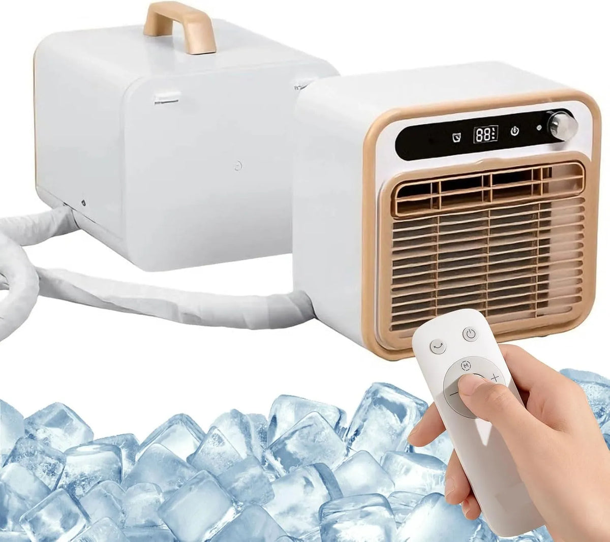 Airconditioner, 130m3/h, timer, Draagbare Split, Dubbele slang met flexibele verbindingsslang, 12-uurs timer