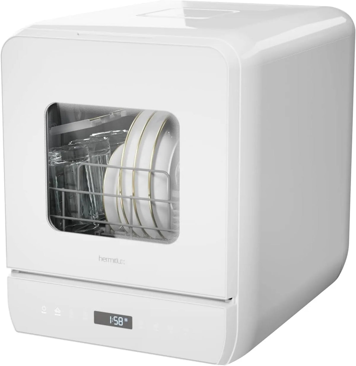 Vaatwasser, Hermitlux Draagbare 6 + 1 wasprogramma's, 5 deksels en 5 liter waterreservoir
