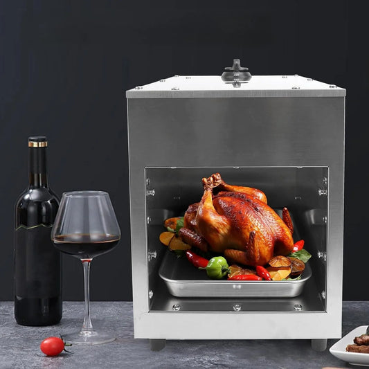 Broodrooster, 4000W, 6700g, Roestvrijstalen Commerciële 4000W Rookloze Elektrische Oven voor Brood, Taarten en Steaks in Restaurants 6700g