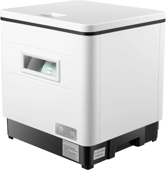 Vaatwasser, 55 dB, roestvrijstalen behuizing, stille werking, Tafel voor 6 couverts, kleine tafel met 360° spuitsysteem, roestvrij staal