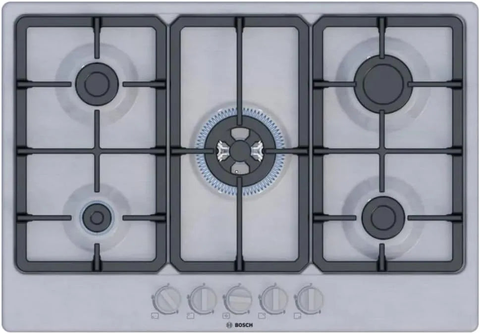 Bosch PGQ7B5K90 gaskookplaat, 75 cm, 4 branders, roestvrijstalen behuizing, Serie 4 75 cm 4 branders roestvrij staal