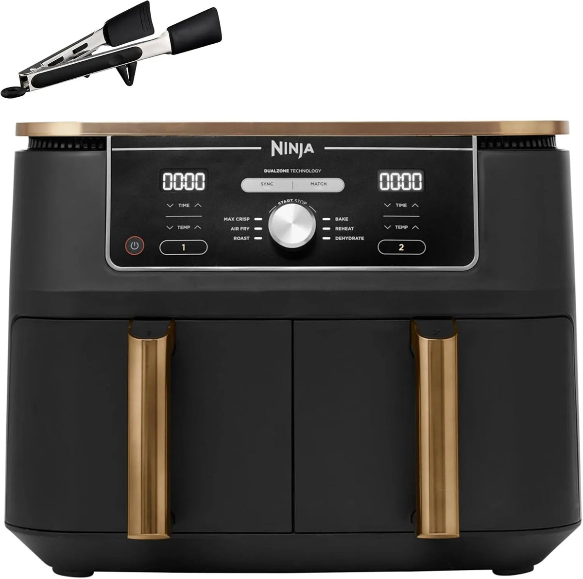Ninja AF400EUCP airfryer, bereiding zonder toegevoegd frituurvet, Foodi MAX Dual Zone, Vaatwasmachinebestendige Manden, Anti-aanbaklaag