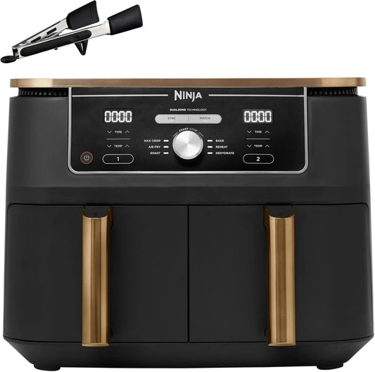 Ninja AF400EUCP airfryer, bereiding zonder toegevoegd frituurvet, Foodi MAX Dual Zone, Vaatwasmachinebestendige Manden, Anti-aanbaklaag