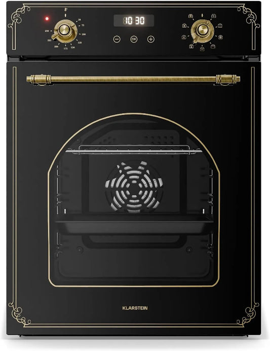 Klarstein elektrische oven, 45 cm, timer, Inbouwoven Elizabeth Slim, digitale timer, zwart glas