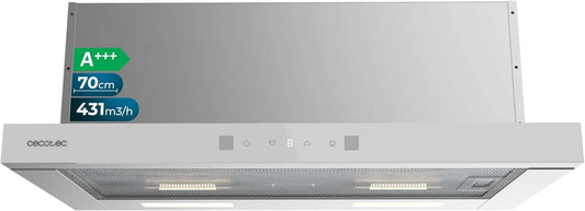 Cecotec TLT 704400 afzuigkap, 431,2 m3/h, 70 cm, roestvrijstalen behuizing, Bolero Flux, laag stroomverbruik, bewegings- en touch-bediening