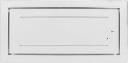 C 341 WH afzuigkap, 90 cm, timer, GURARI Plafondkap GCH 90 Prime inbouw plafond 90 cm wit glas met afstandsbediening, krachtige afzuiging 1000 m3