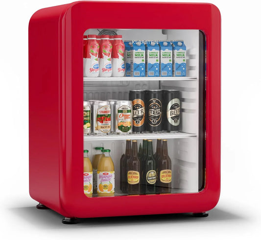 Klarstein koelkast, Drankkoeler Audrey Evo Dranken met glazen deur, retro design, dubbelwandige deur
