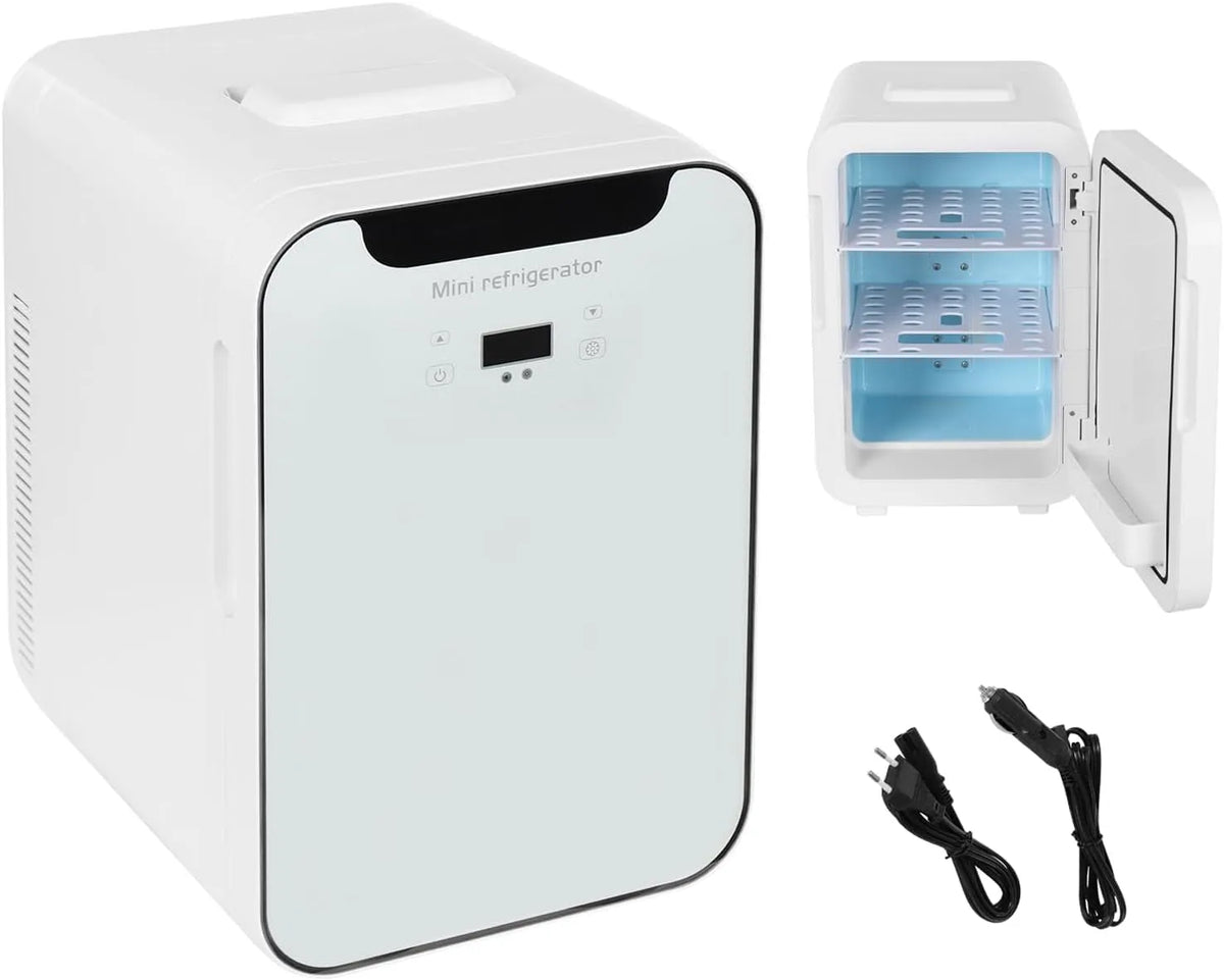 DC/220 minikoelkast, 220 V, koel- en verwarmingsfunctie, 2-in-1 mini-koelkast met koel- en verwarmingsfunctie, kleine koelbox, thermobox voor auto