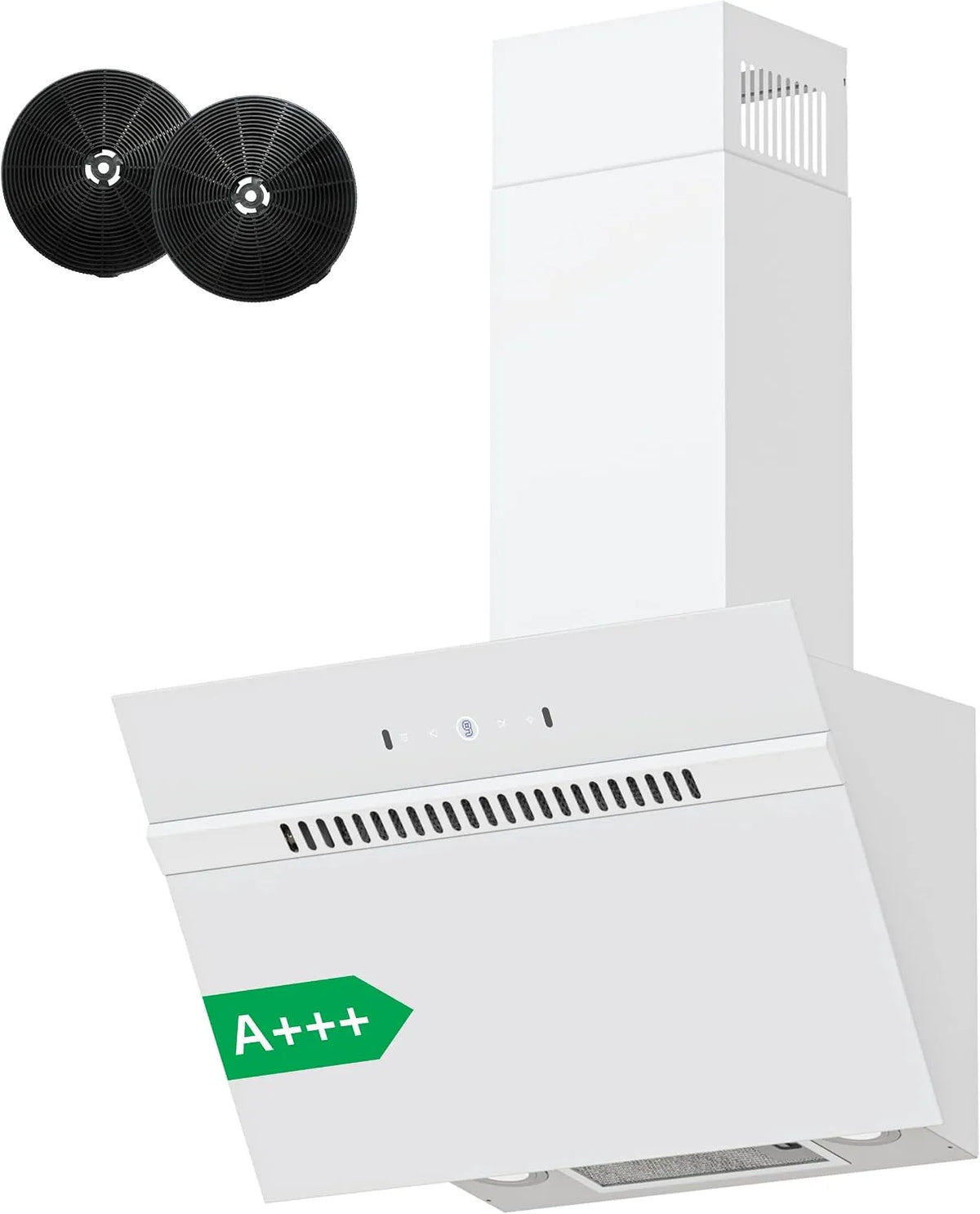 Afzuigkap, 684 m3/h, 60 cm, 9 standen, FIREGAS schuine 60 cm, touch-en gebarenbediening, recirculatie/luchtafvoer