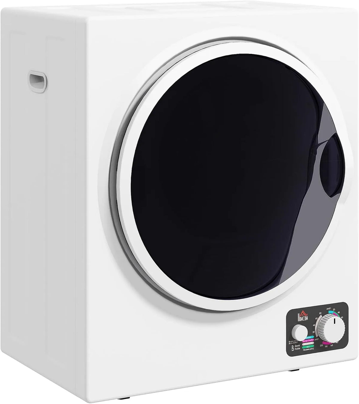 Wasdroger, 4 programma's, HOMCOM Mini 4 kg 4 programma's tot 65°C wandmontage Wit