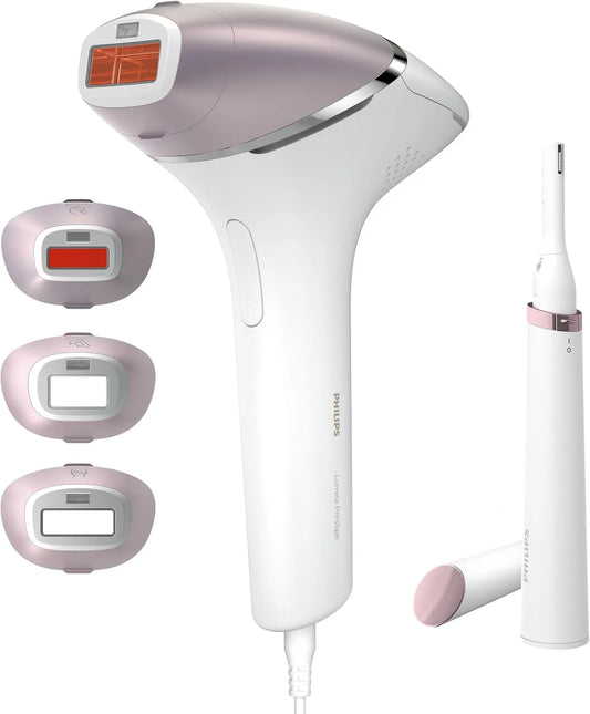 Philips BRI949/00 IPL-ontharingsapparaat, 4 opzetstukken, SenseIQ-technologie, Lumea 8000-serie, 4 opzetstukken en Satin Compact-pentrimmer