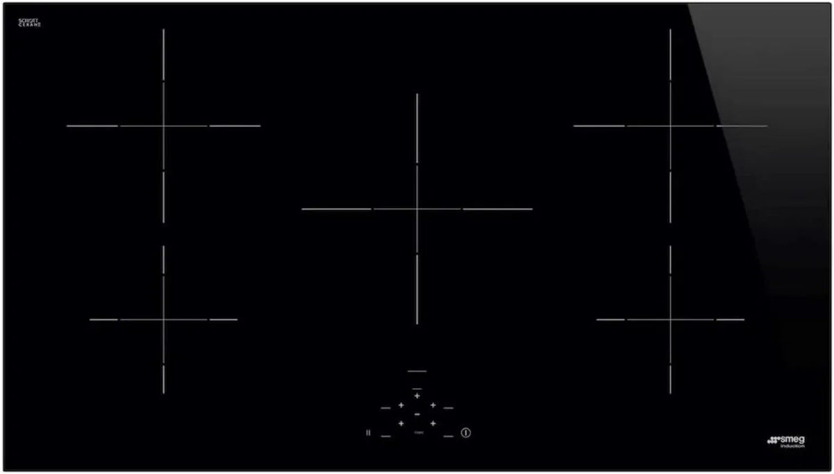 Smeg SI2951D inductiekookplaat, UNIVERSELE, Black glass, elektronisch geregelde inductiezones