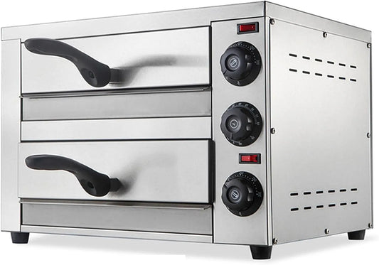 Elektrische oven, roestvrijstalen behuizing, timer, Commerciële dubbelwandige oven, gemaakt van roestvrij staal, geschikt voor restaurants en woningen